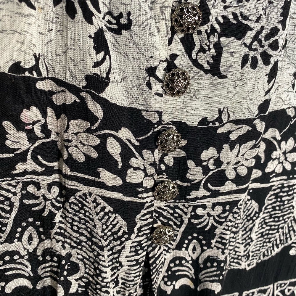 Vintage Stuart Alan floral print boho secretary garden party midi dress - Picture 5 of 11